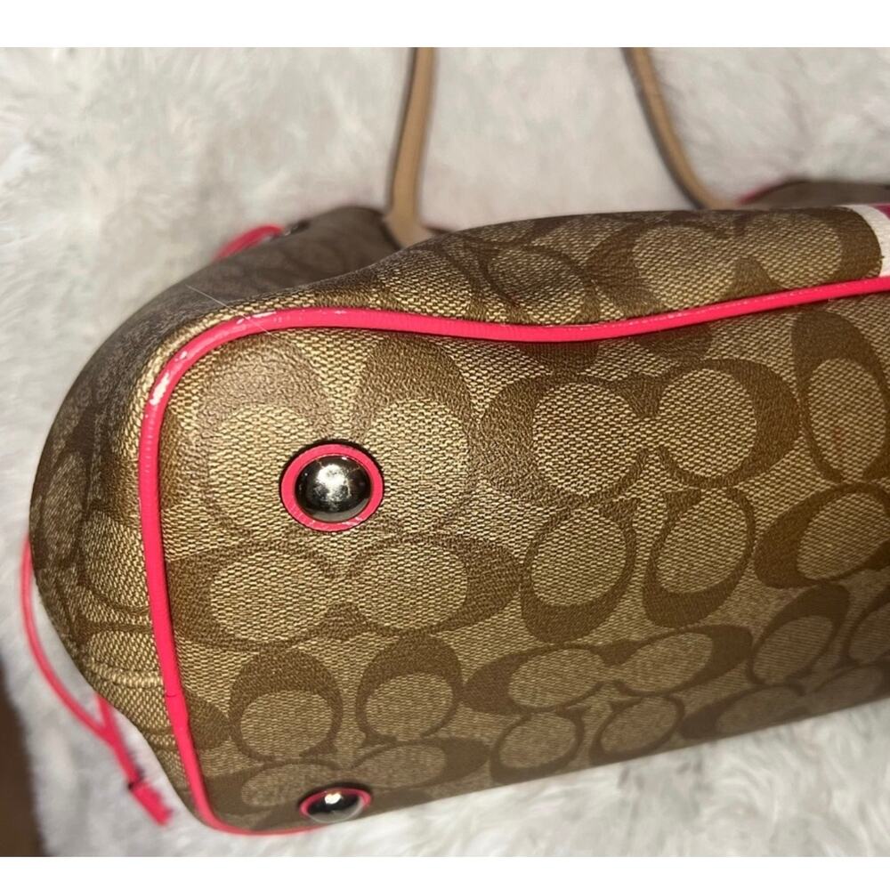 Coach Signature Stripe Drawstring Carryall Bag - Picture 12 of 12